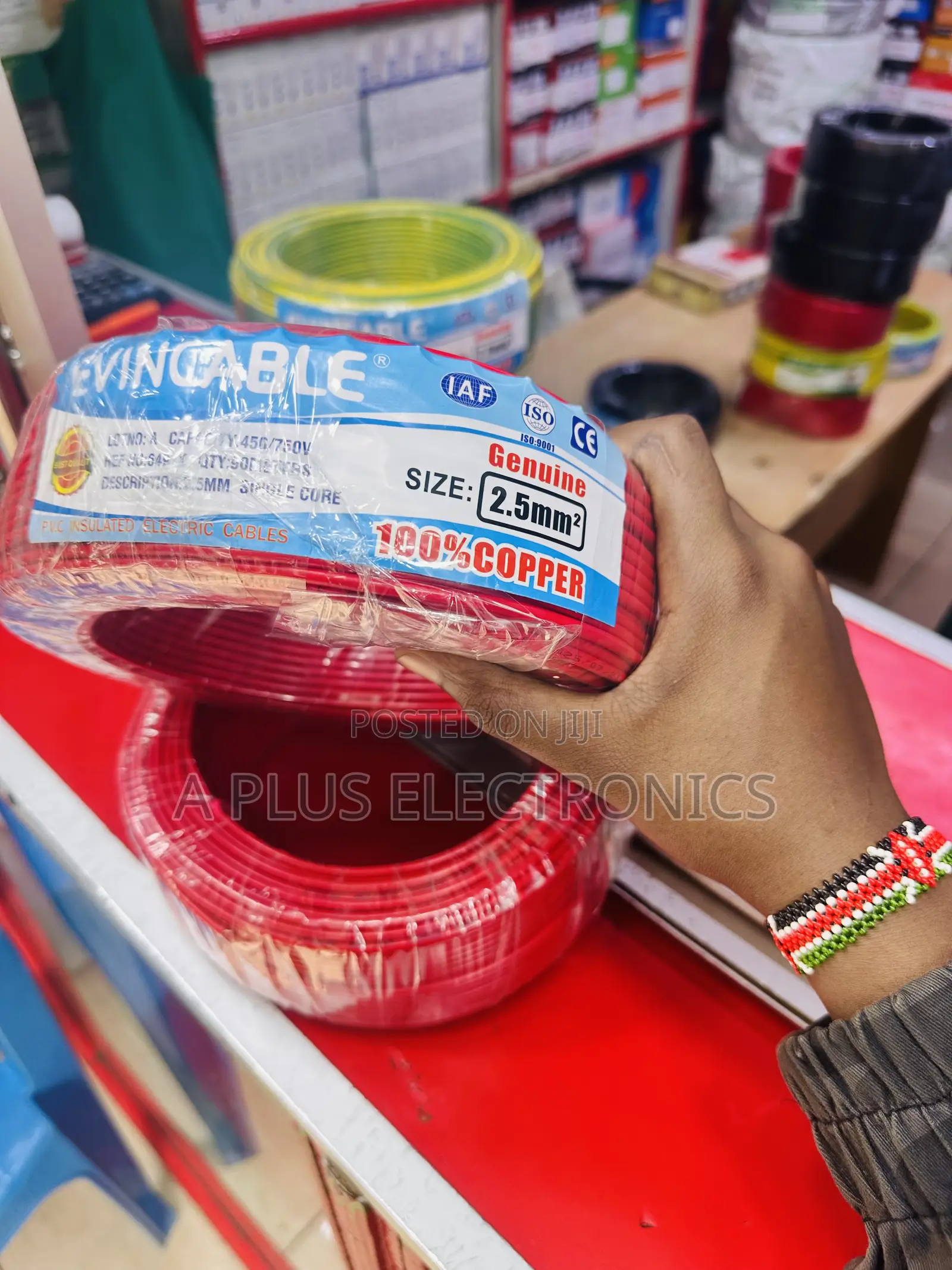 Genuine Red Evincable 2.5mm Single Electric Wire Installations-90 M