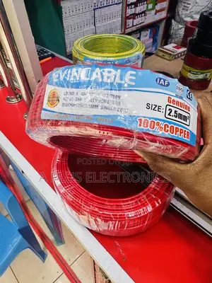 Red Evincable 2.5mm Single Core Copper Wire House Office Wiring 90m