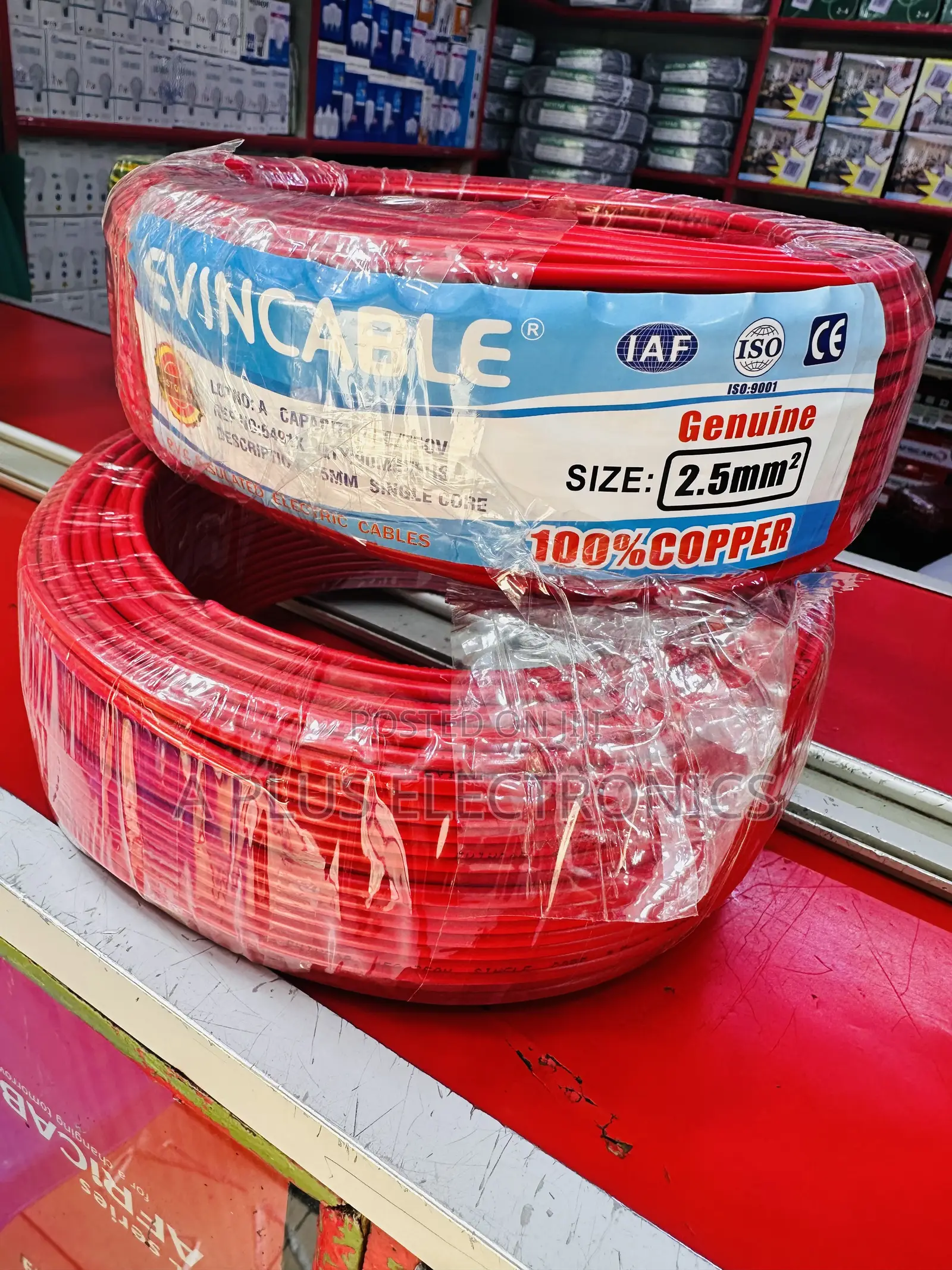 Trusted Red Evincable 2.5mm Single Electrical Cable Home Wiring 90 M