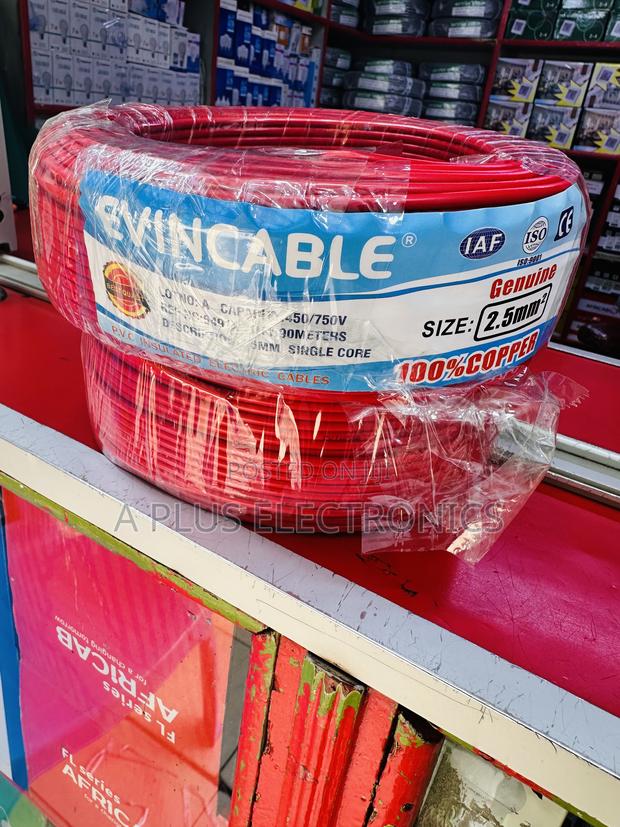 Red Evincable 2.5mm Single Electrical Installation Cable–Full Roll 90m