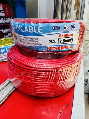 Heavy-Duty Red Evincable 2.5mm Single Core Electric Wire Full 90m Coil
