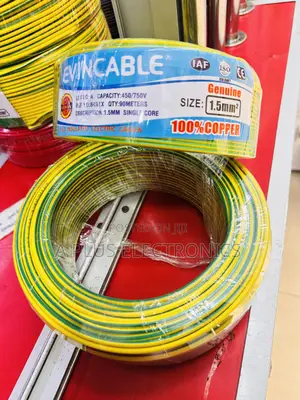 90m Roll Wire Evincable Green Yellow–1.5mm Singlecore Premium Quality