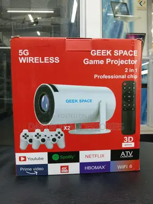 Geek Space Smart Projector Bundle for Gaming and Entertainment.