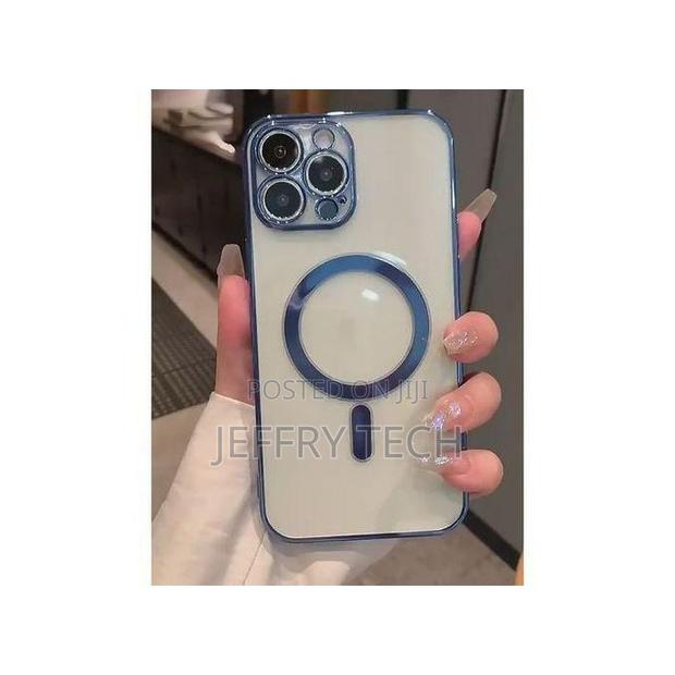 Transparent Magsafe Case Compatible With iPhone 14 Pro - Blue - thumbnail 3