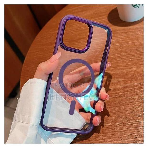 Transparent Magsafe Case Compatible With iPhone 13 Pro Max - Purple - main view