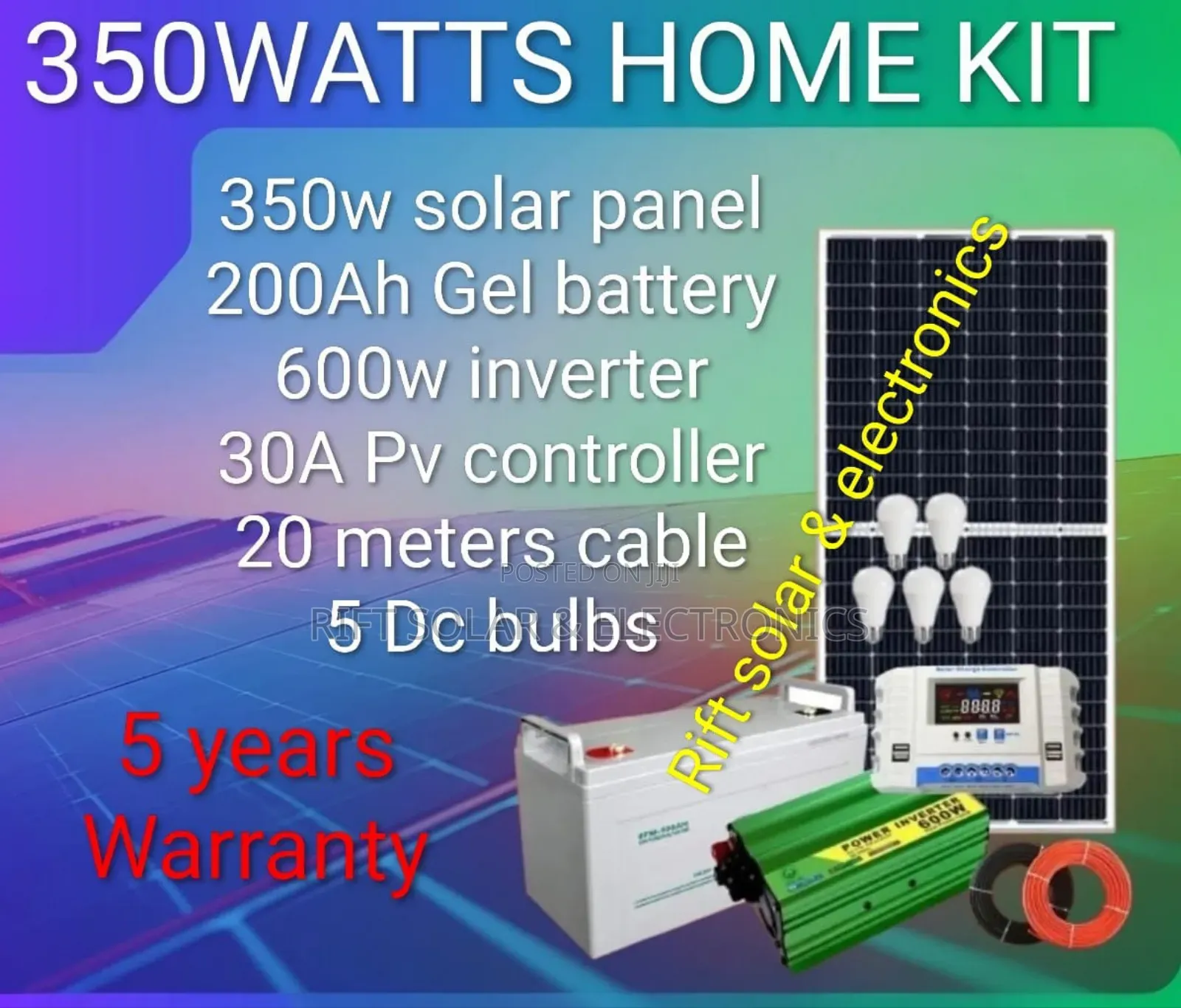 New 350 Watts Home Kit Supports Dc Light 8, Music System 43" Smart Tv