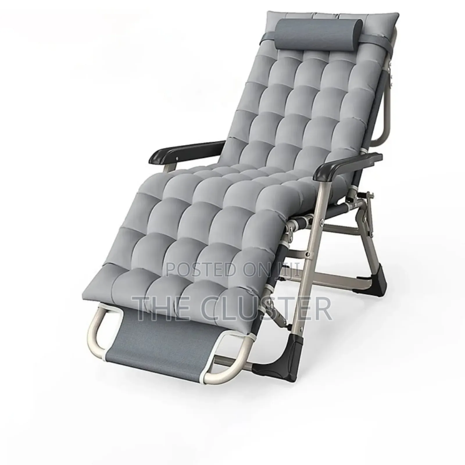 2 in 1 Foldable Chair/Bed With Cushion Colour Gray