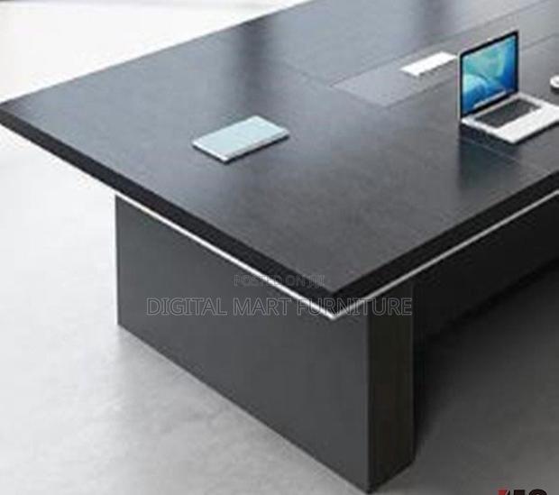 Modern Brown Boardroom Table With Cable Management - thumbnail 3