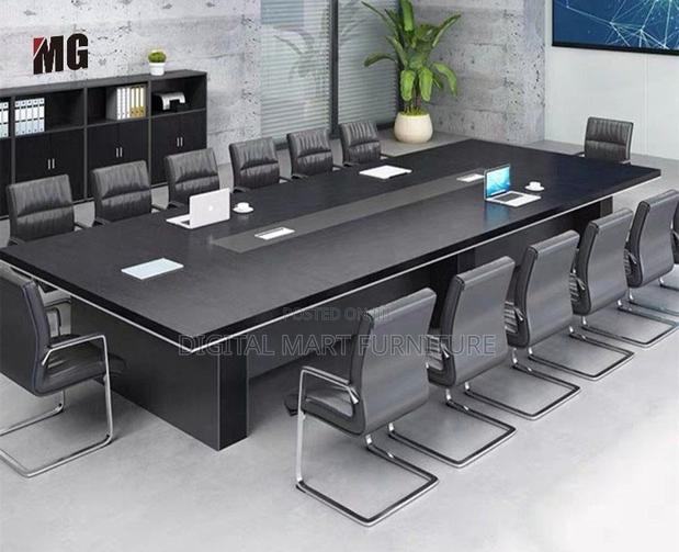 Modern Brown Boardroom Table With Cable Management - thumbnail 6