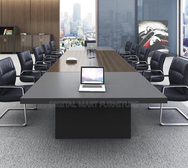 Modern Brown Boardroom Table With Cable Management - thumbnail 12