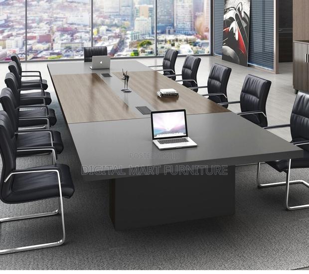 Modern Brown Boardroom Table With Cable Management - thumbnail 17
