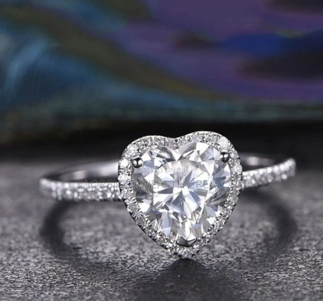Silver Heart Ring Displays Love