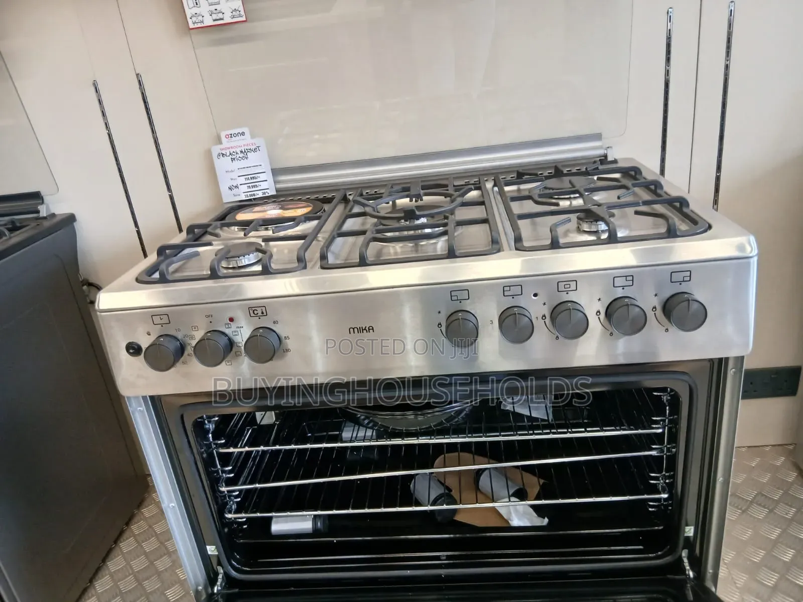 Mika Stainless 60x90 Cooker 4gas+1electric