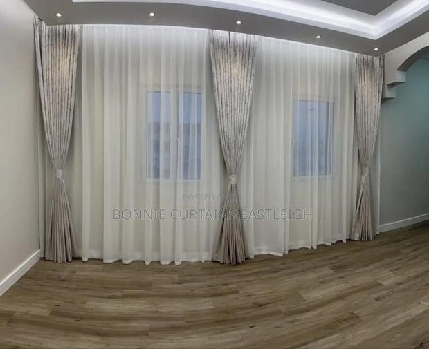 White Plain Curtain With Sheers