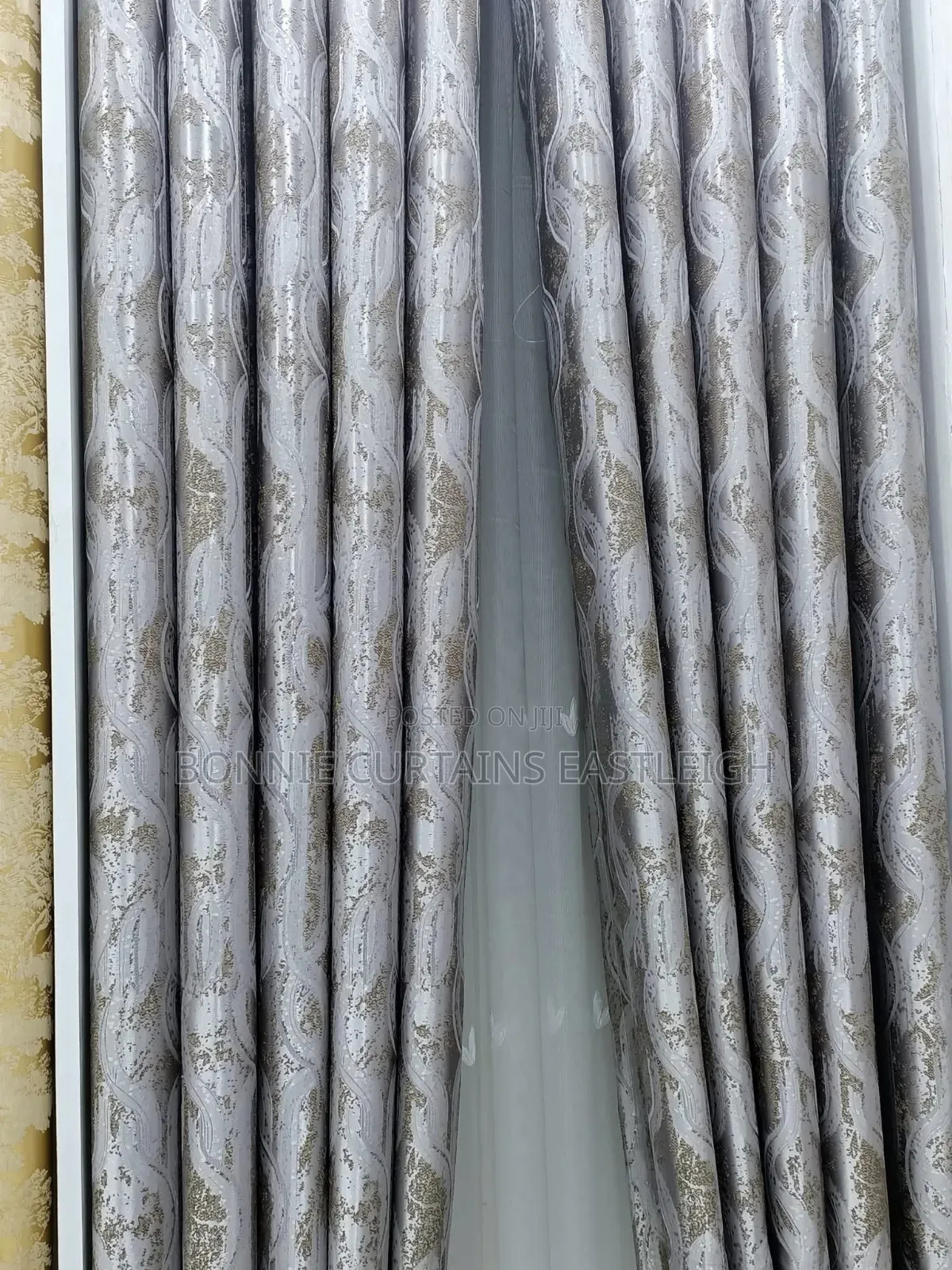 Blige and Grey Curtains for Living Rooms