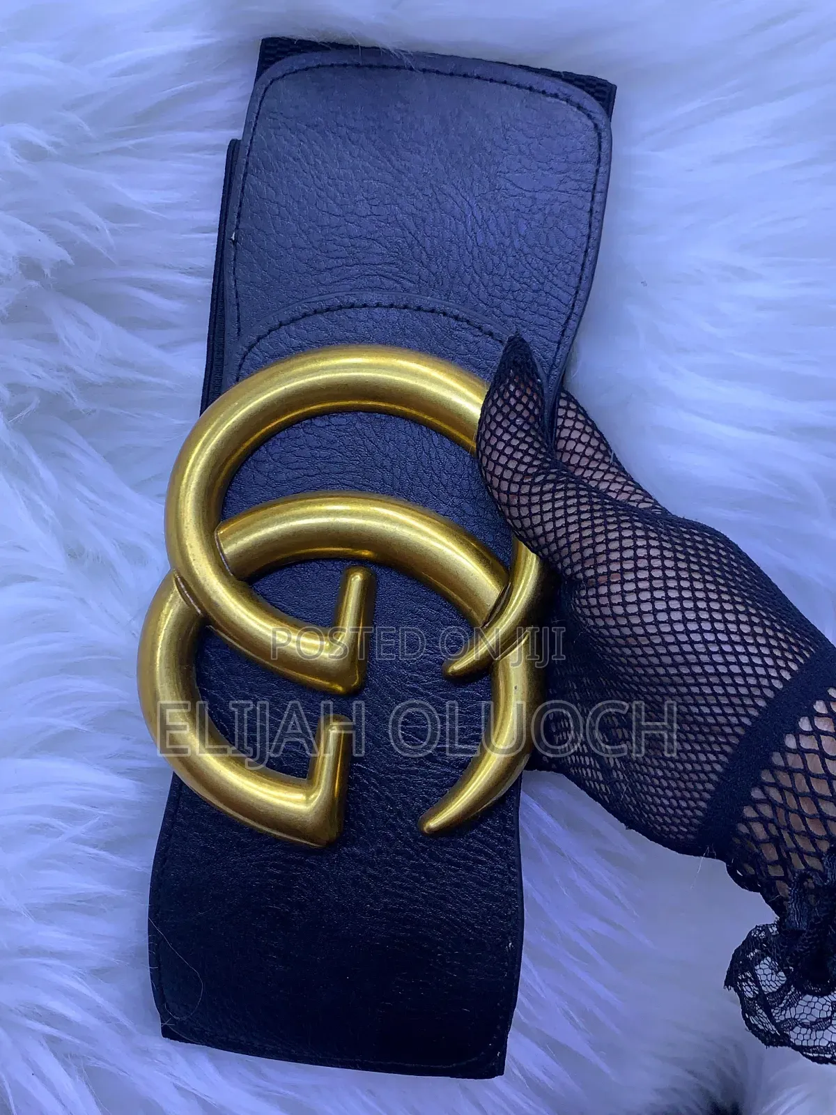 Wide Designer Ladies Belt Black