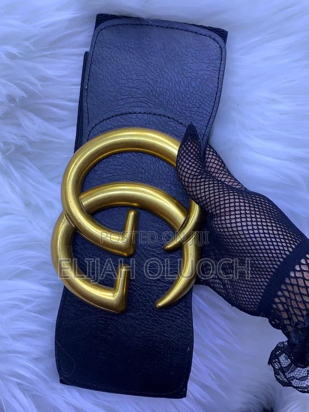 Wide Designer Ladies Belt Black - thumbnail 3