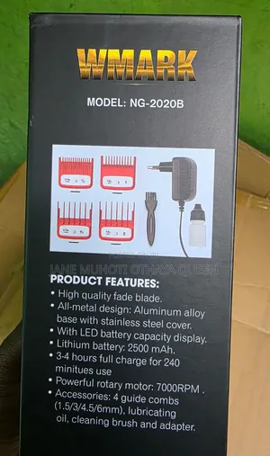 Wmark Ng-220b Professional Hair Clipper Gold Metal Cordless