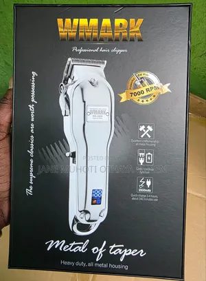 Wmark Ng-220b Professional Hair Clipper Gold Metal Cordless
