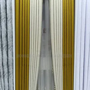 Yellow Curtains Mixed With Cream for Living Rooms