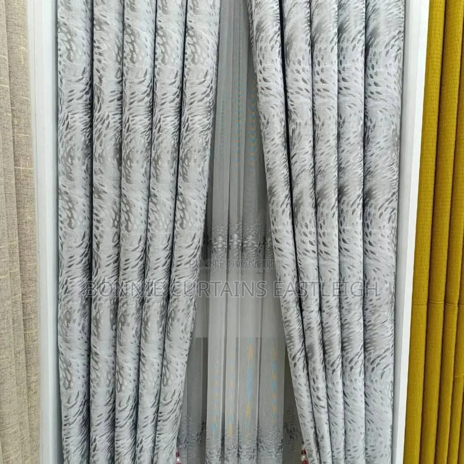 Black Curtains and Yellow Mixed for Dining Room