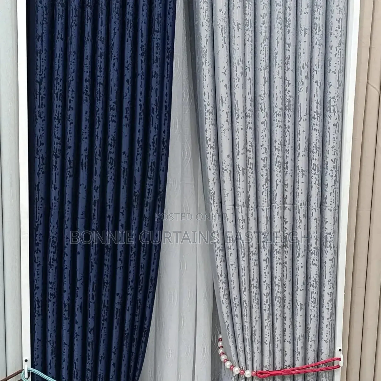 Blue Curtains Mixed With Gray
