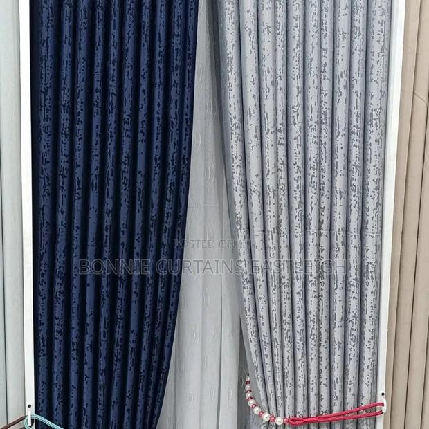 Blue Curtains Mixed With Gray - thumbnail 3