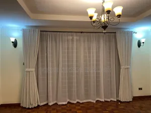 Off White Plain Curtains and Sheers