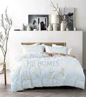 Gold Marble Texture Foil Style Duvet Cover Set