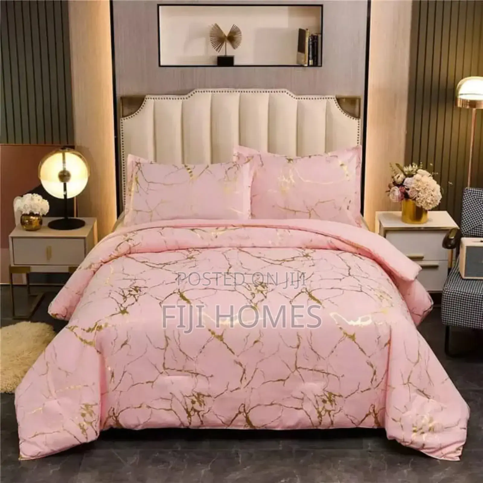 Gold Marble Texture Foil Style Duvet Cover Set