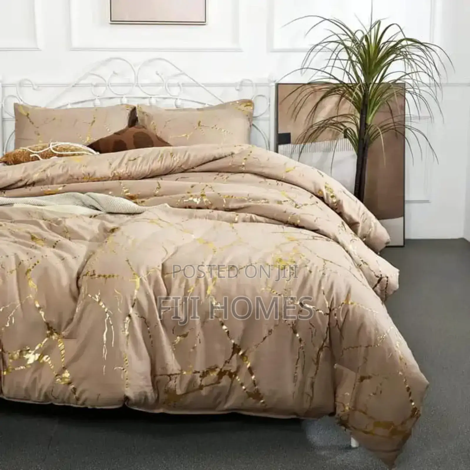 Gold Marble Texture Foil Style Duvet Cover Set