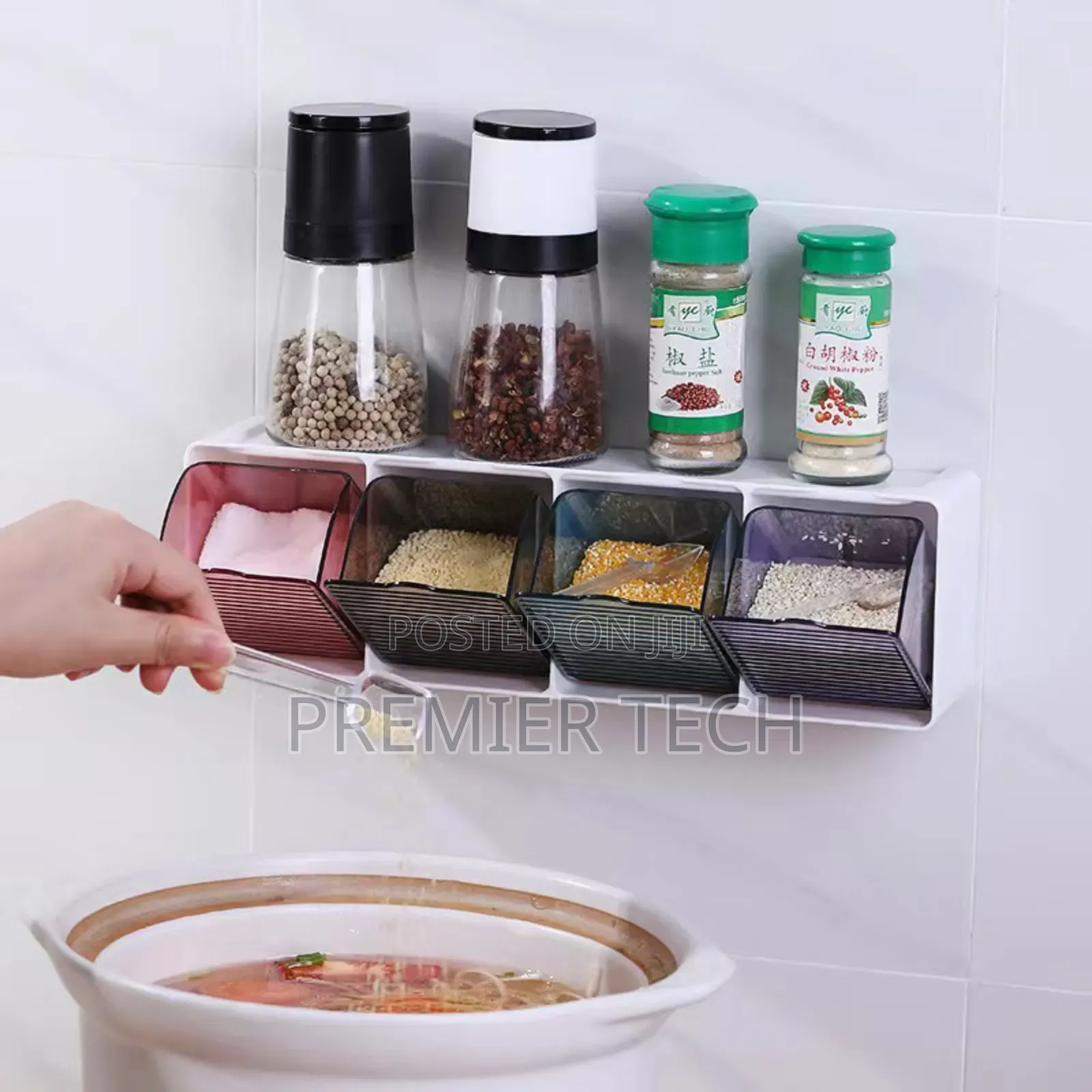 4 Slot Kitchen Wall Spice Organizer