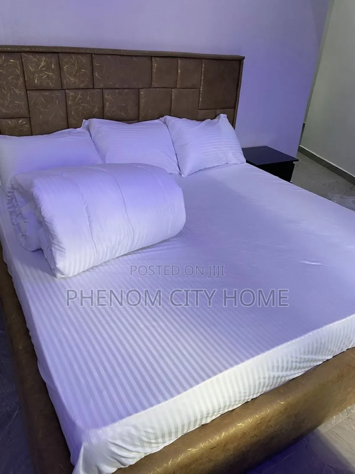 Cotton Satin White Stripped Bedsheet Set