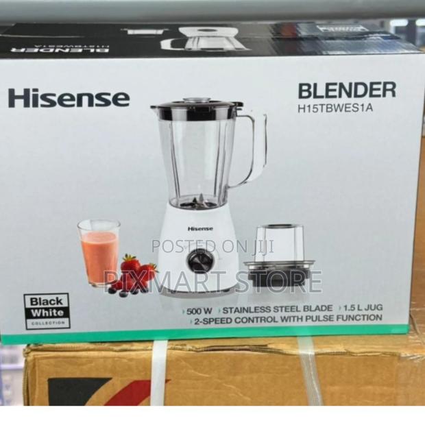 Hisense 2-in-1 Blender – 500w Power, 1.5l Stainless Steel Jug Blade