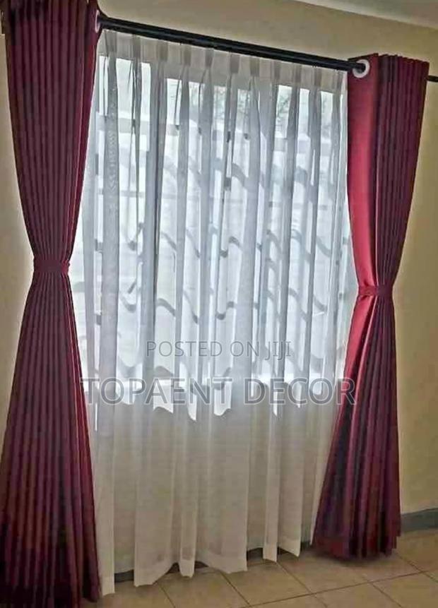 Maroon Window Pair  And White Sheers - main view