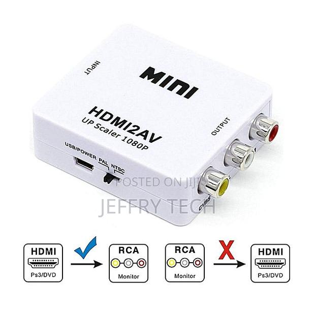 Universal 1080p Mini Hdmi to Rca Audio Video Av CVBS Hd Tv VCR VHS DVD