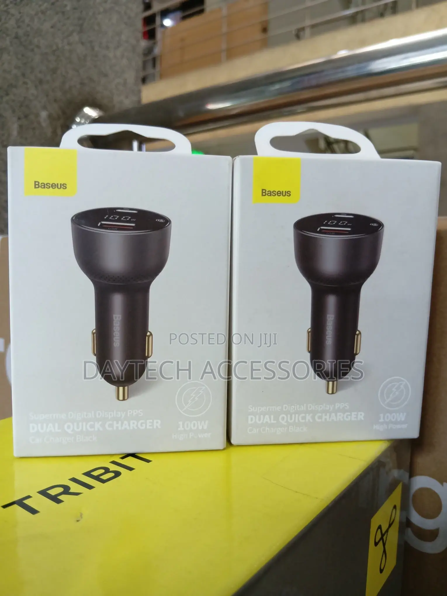 100w Baseus 1superme Digital Display Pps Dual Quick Car Charger.