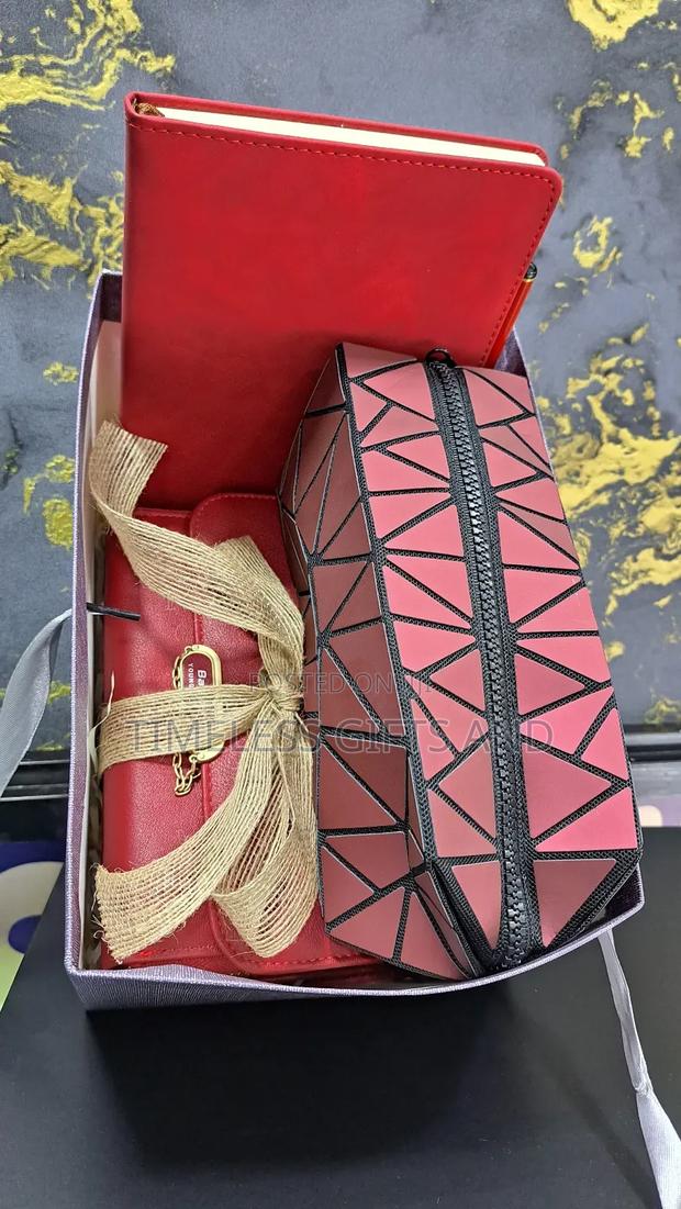 Ladies Bag Notebook Pen Organizer Red Maroon Gift Package - thumbnail 2