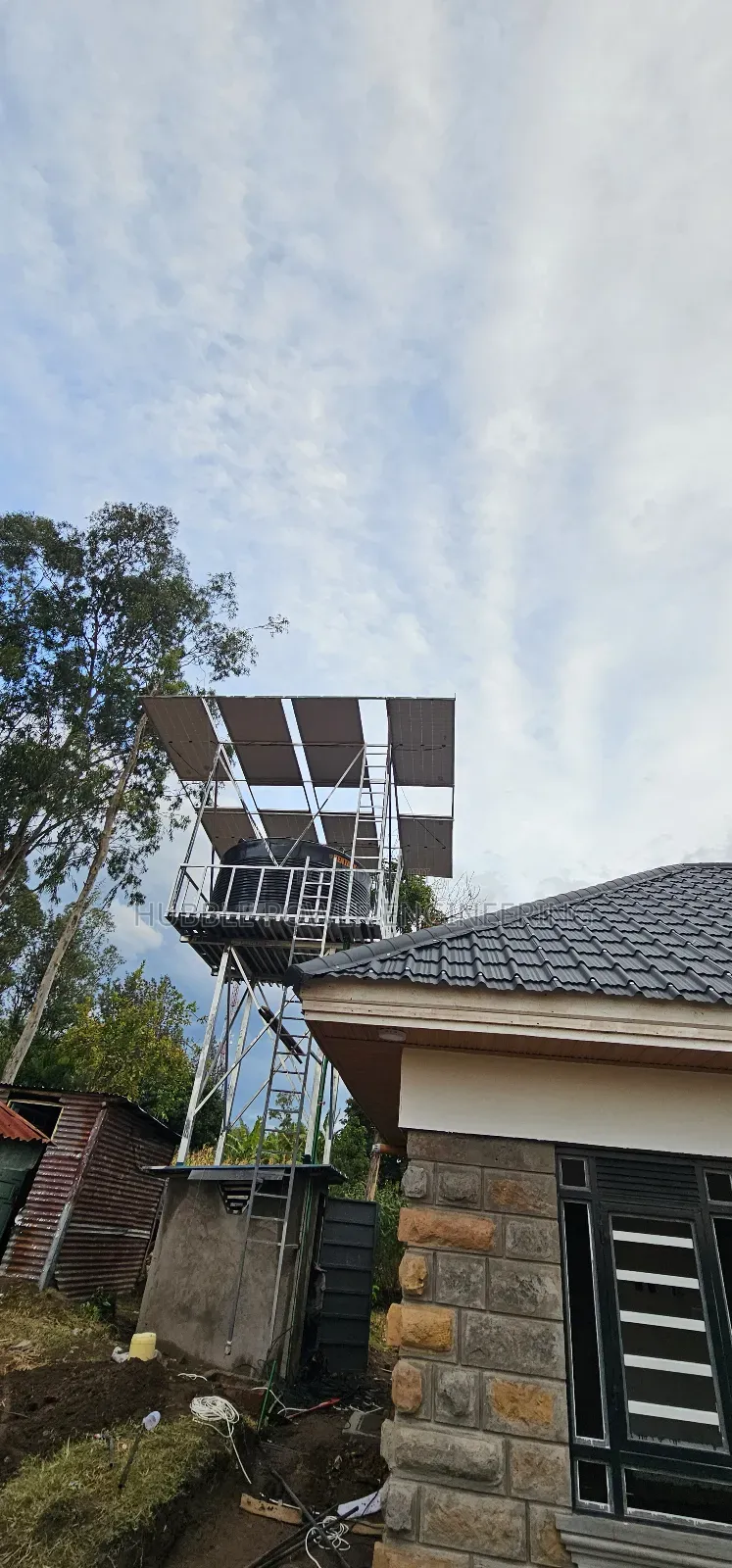 Steel Tower for Solar Panels Installations, Borehole Solarization