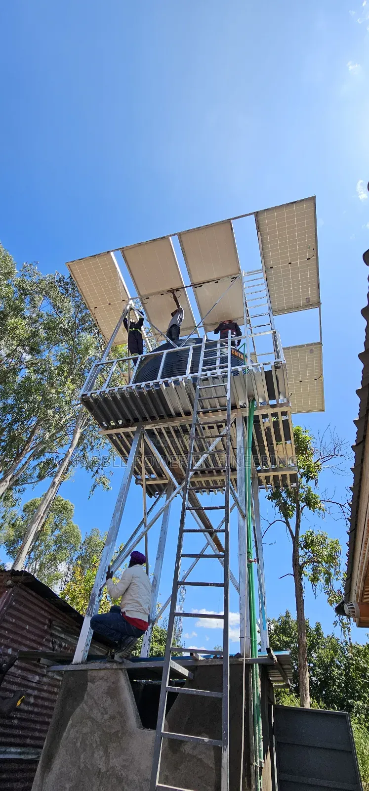 Steel Tower for Solar Panels Installations, Borehole Solarization