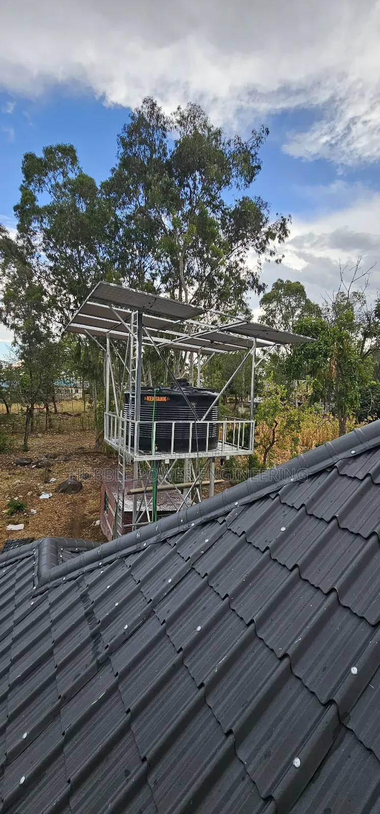 Steel Tower for Solar Panels Installations, Borehole Solarization