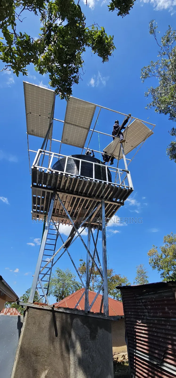 Steel Tower for Solar Panels Installations, Borehole Solarization