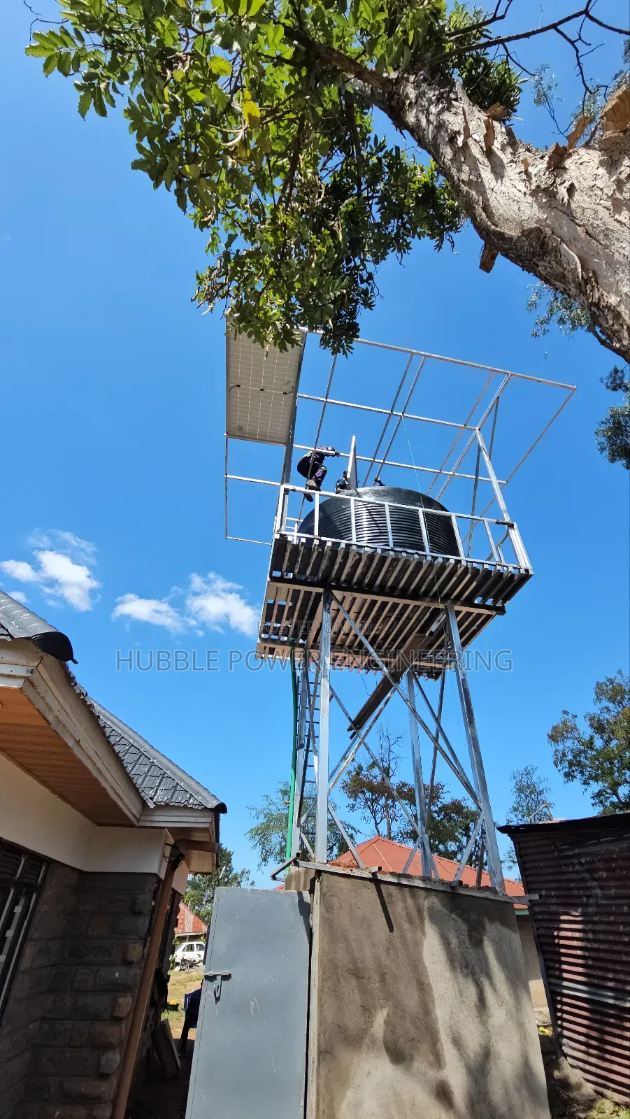 Steel Tower for Solar Panels Installations, Borehole Solarization
