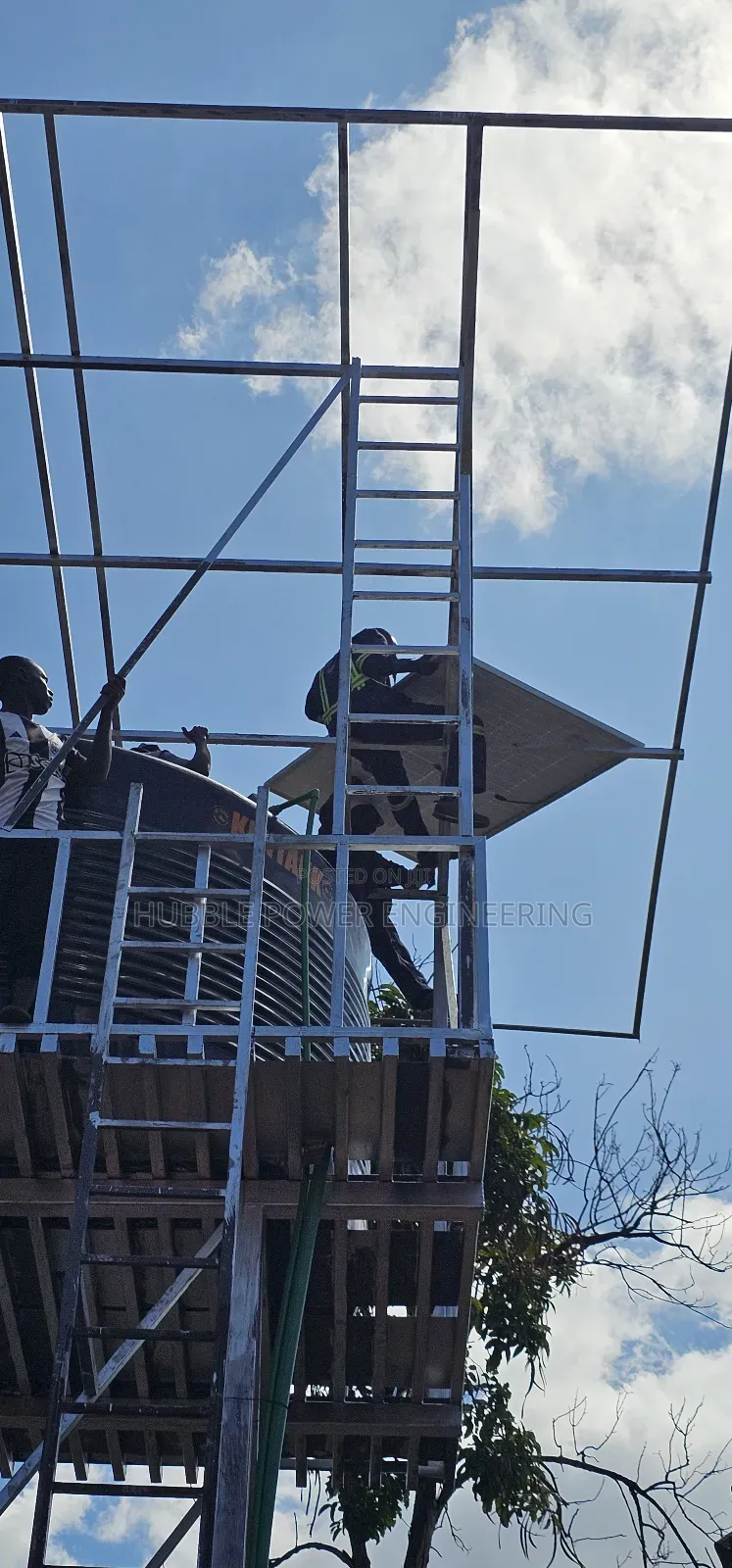 Steel Tower for Solar Panels Installations, Borehole Solarization