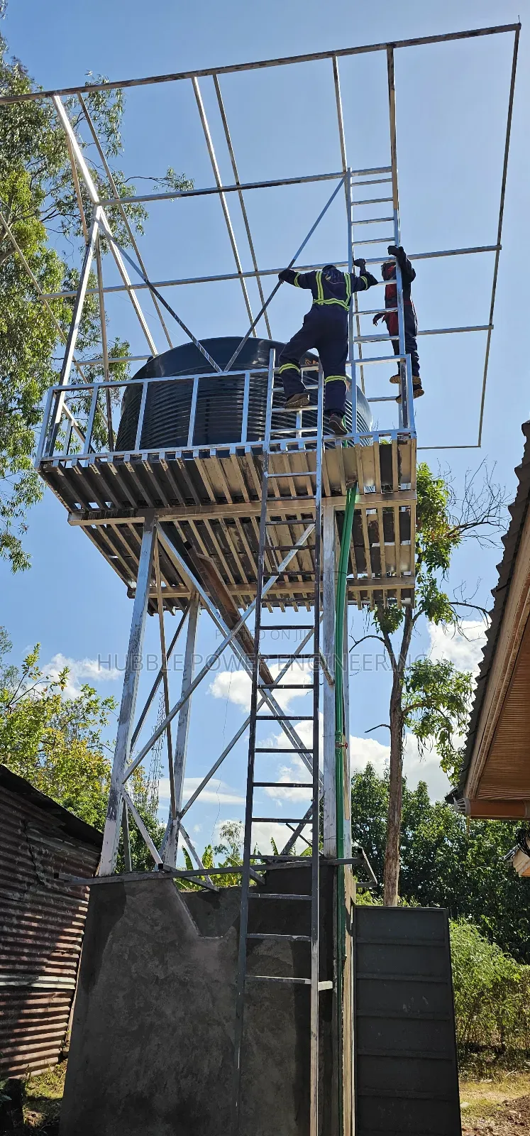 Steel Tower for Solar Panels Installations, Borehole Solarization