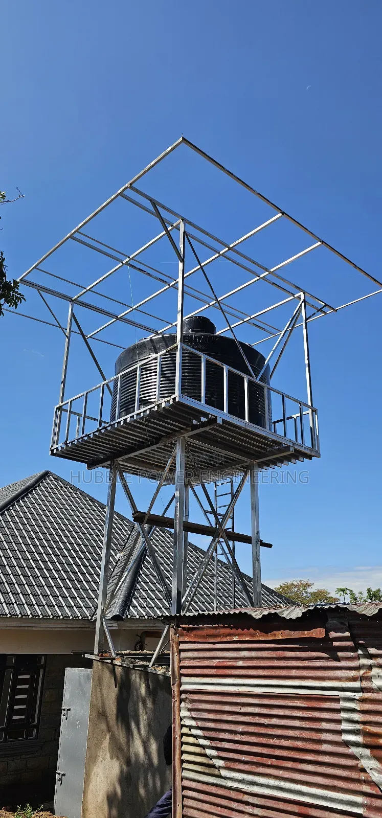 Steel Tower for Solar Panels Installations, Borehole Solarization