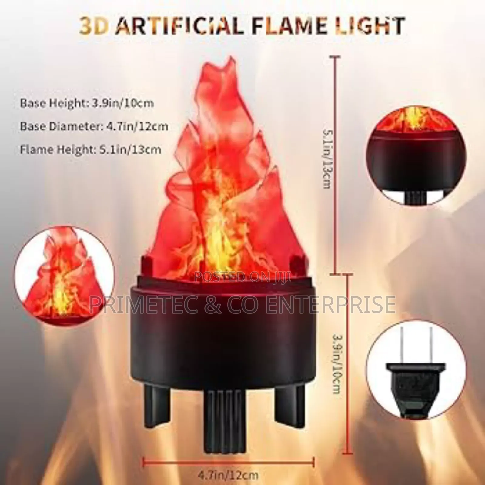 12cm Cylinder 3 Legged Fireplace