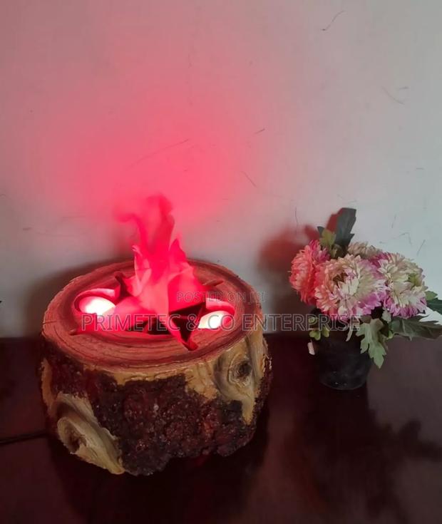 Electric Wooden Tree Stump Fireplace Decor Display