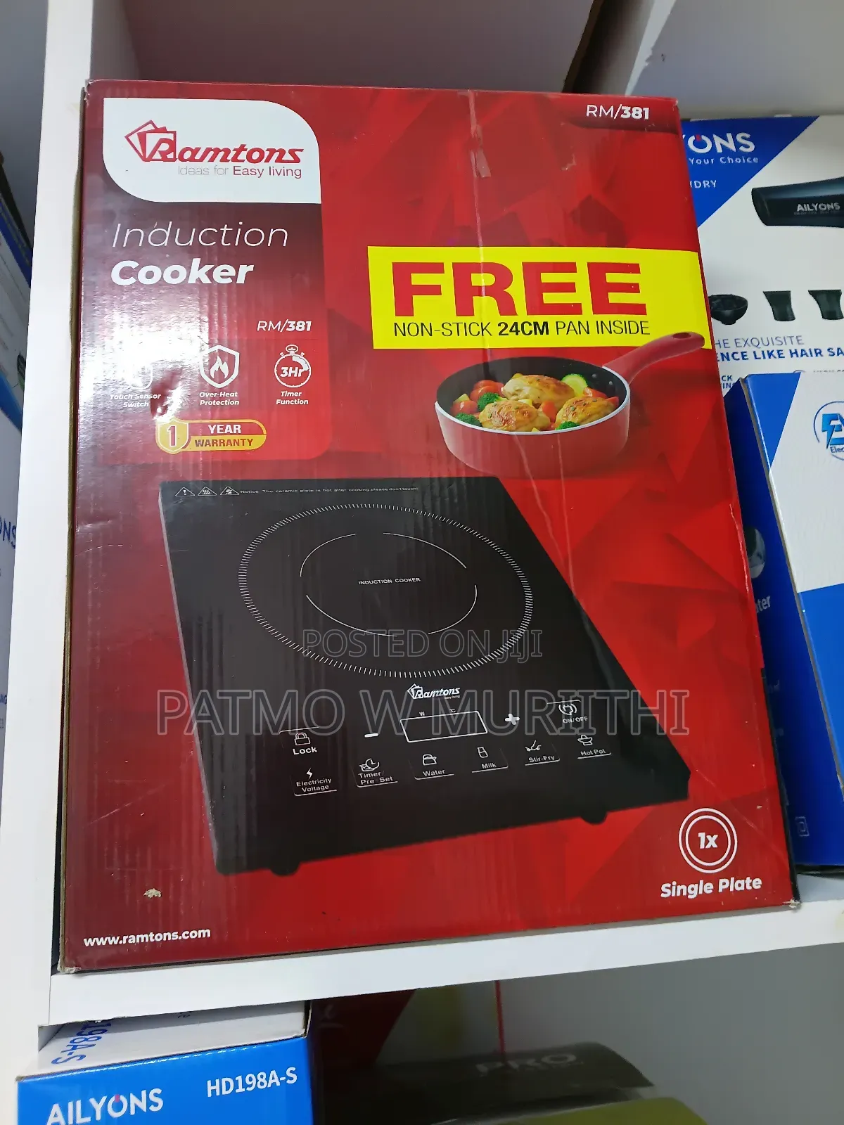 Ramtons Single Induction Cooker With Free Sufuria