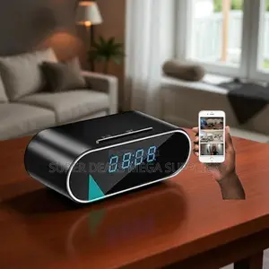 Home Security Wifi Table Clock Hidden Spy Camera With Ir Night Vision